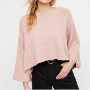 Free People “I Can’t Wait” Boat Neck Bell Sleeve Sweater US S